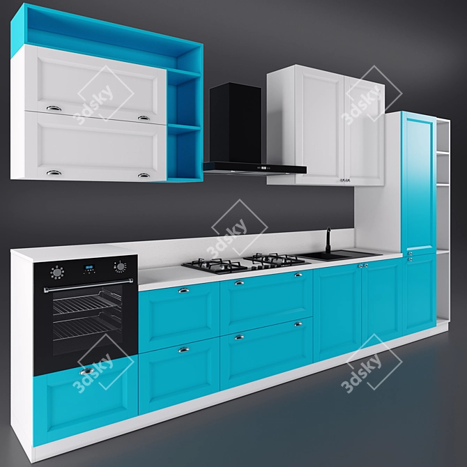 Modern Kitchen Render Platform: Corona Render 3 3D model image 2