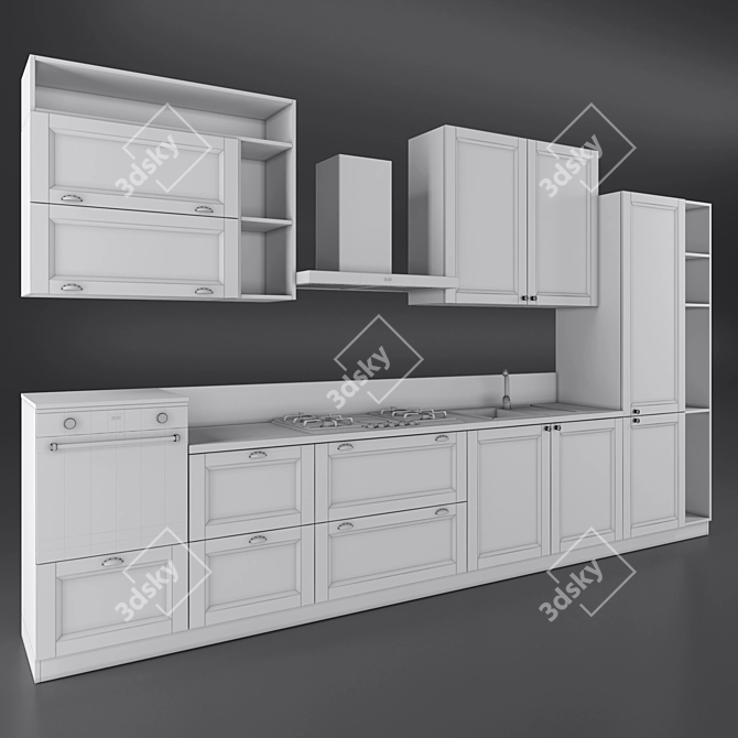 Modern Kitchen Render Platform: Corona Render 3 3D model image 3