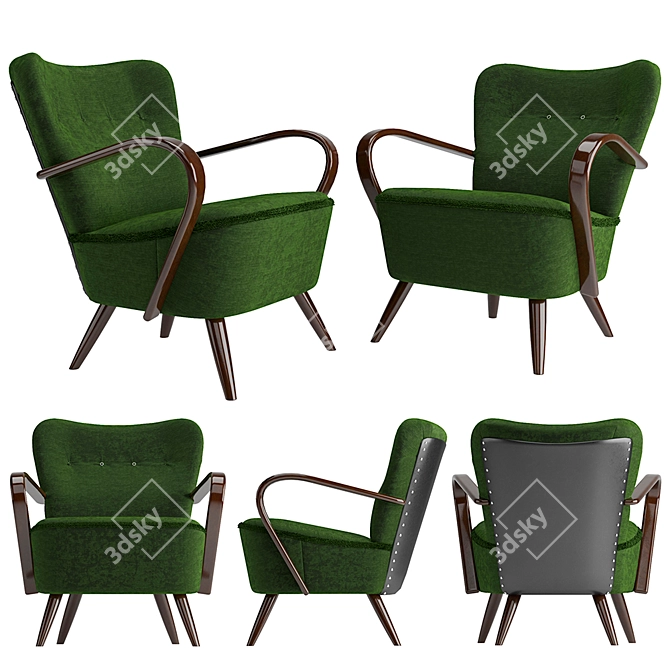 Vintage Dutch Club Chair 3D model image 1