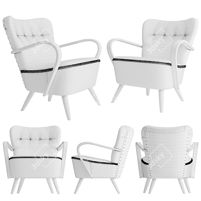 Vintage Dutch Club Chair 3D model image 2