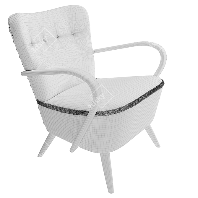 Vintage Dutch Club Chair 3D model image 3