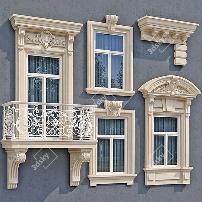 Modern Classic Windows Collection: 4 Styles 3D model image 2