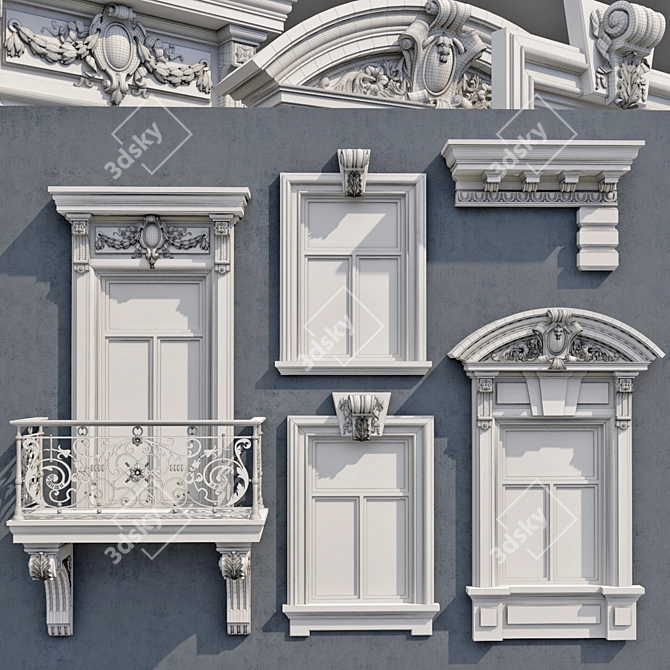 Modern Classic Windows Collection: 4 Styles 3D model image 8
