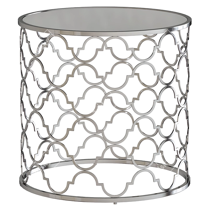 Stylish Fretwork Side Table 3D model image 1