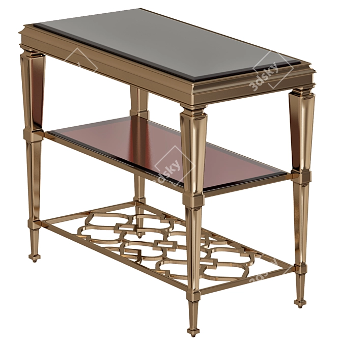 Elegant 3-Tier Side Table 3D model image 1