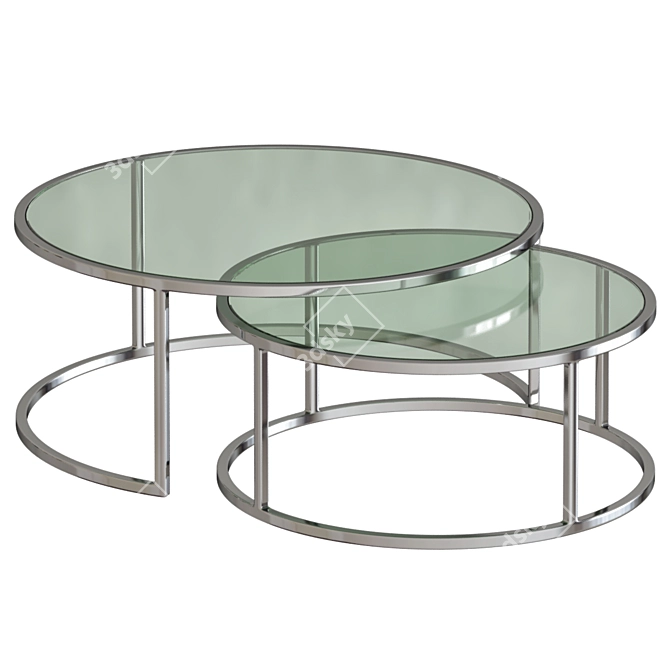 Gorgeous Nested Coffee Tables 3D model image 1