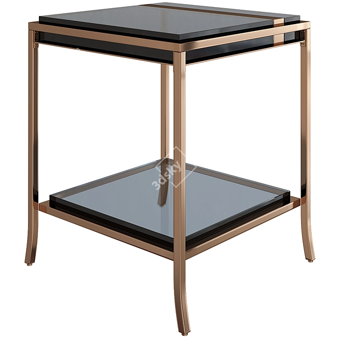 Sophisticated Side Stripe End Table 3D model image 1