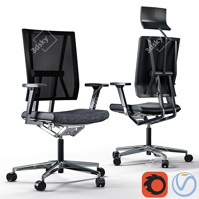 Sleek Rock Office Chair: Comfortable and Stylish 3D model image 1