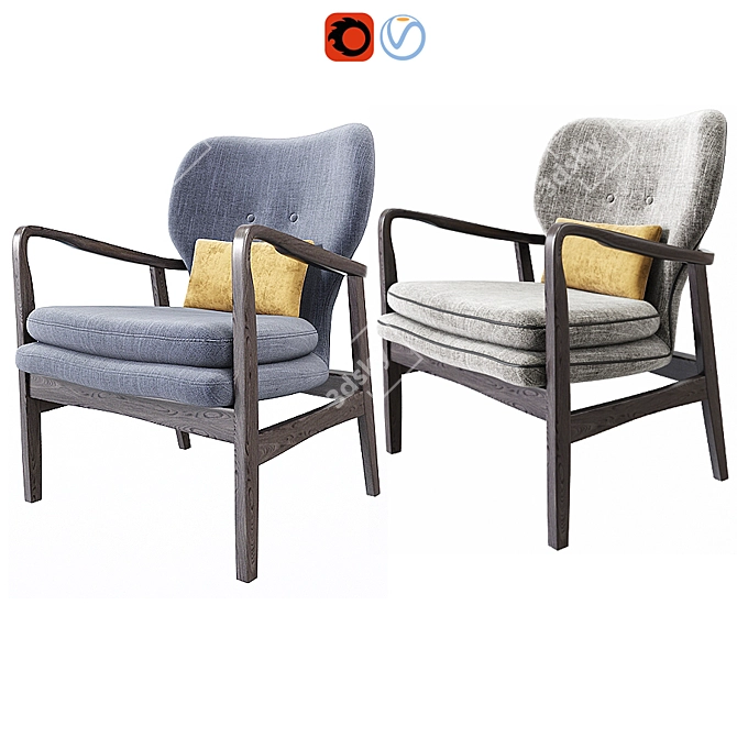 Retro-inspired Armchair | Mid Century Design 3D model image 2