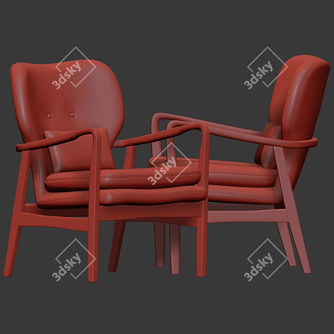 Retro-inspired Armchair | Mid Century Design 3D model image 3