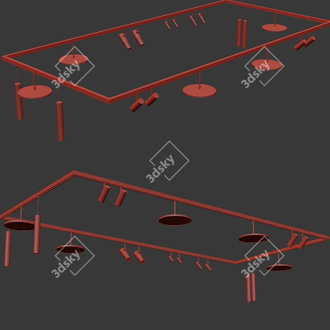 Versatile Ceiling Track Light 3D model image 3