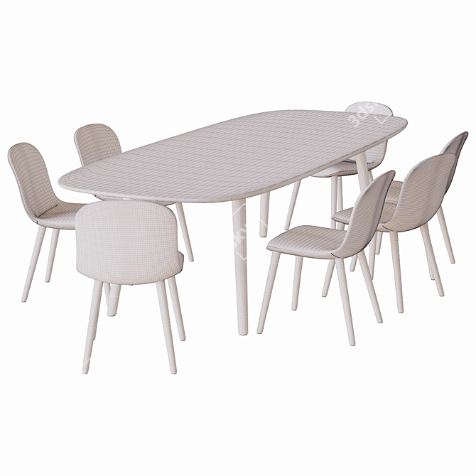 Modern Mad Chair and Table Set 3D model image 3