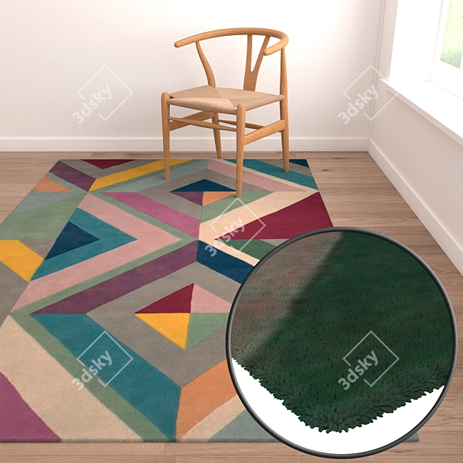 Versatile High-Quality Carpets Set 3D model image 2
