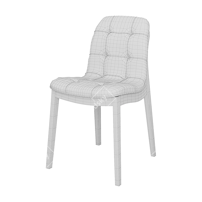 Elegant Tufted Side Chair - Jarrett Furniture 3D model image 2