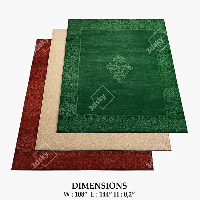 Classic Ferrara Rugs: Timeless Luxury 3D model image 1