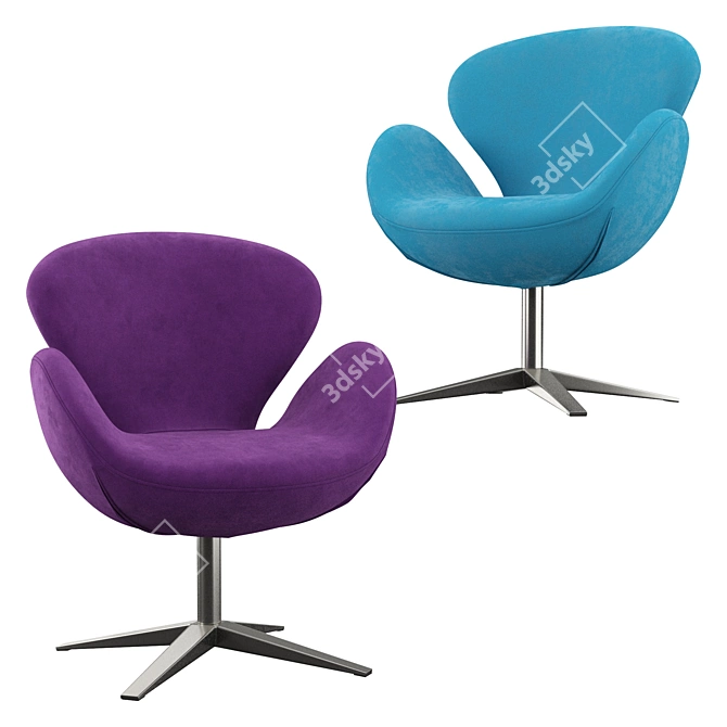 Ospina Swivel Armchair: Modern Comfort 3D model image 1