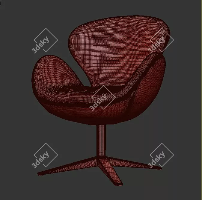 Ospina Swivel Armchair: Modern Comfort 3D model image 3