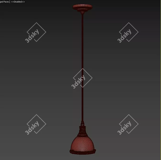 Elegant Crystal Pendant Light 3D model image 3