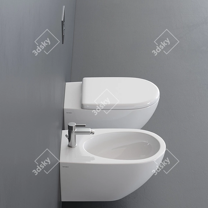 Sleek Wall-hung Architectural WC 3D model image 2