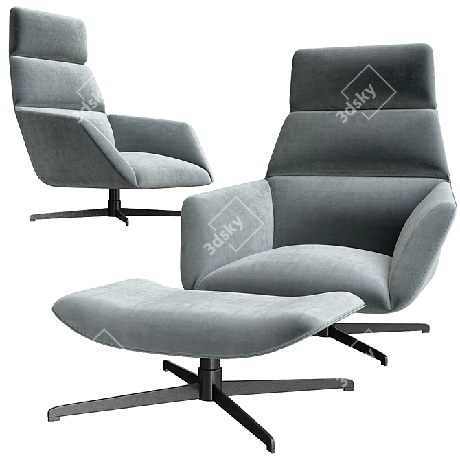 Sleek Nautilus Swivel Chair: Modern Comfort 3D model image 1