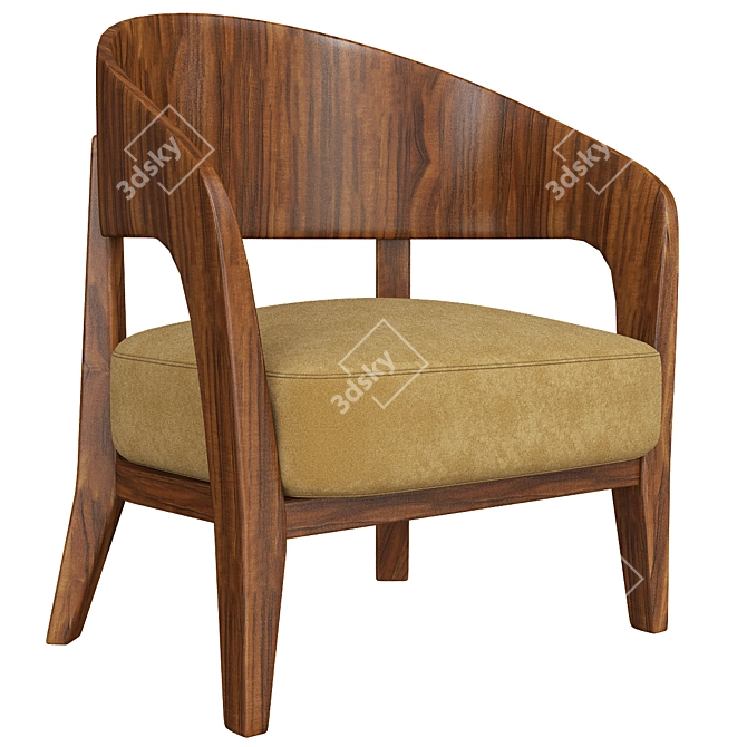 Title: Elegant ALBA Armchair - Comfort Redefined 3D model image 1