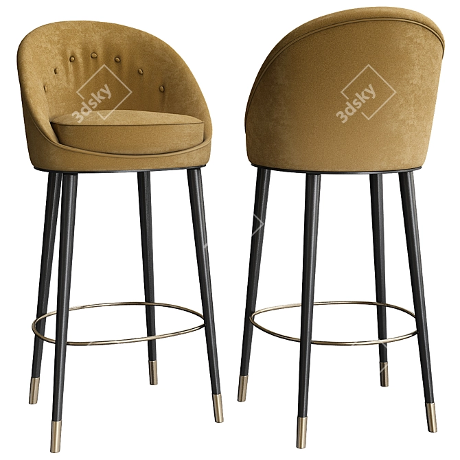 Elegant Malay Bar Chair 3D model image 1