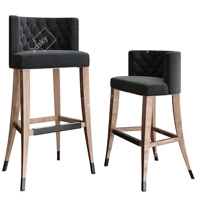 Bold and Luxurious: Brabbu Bourbon Bar Chair 3D model image 1