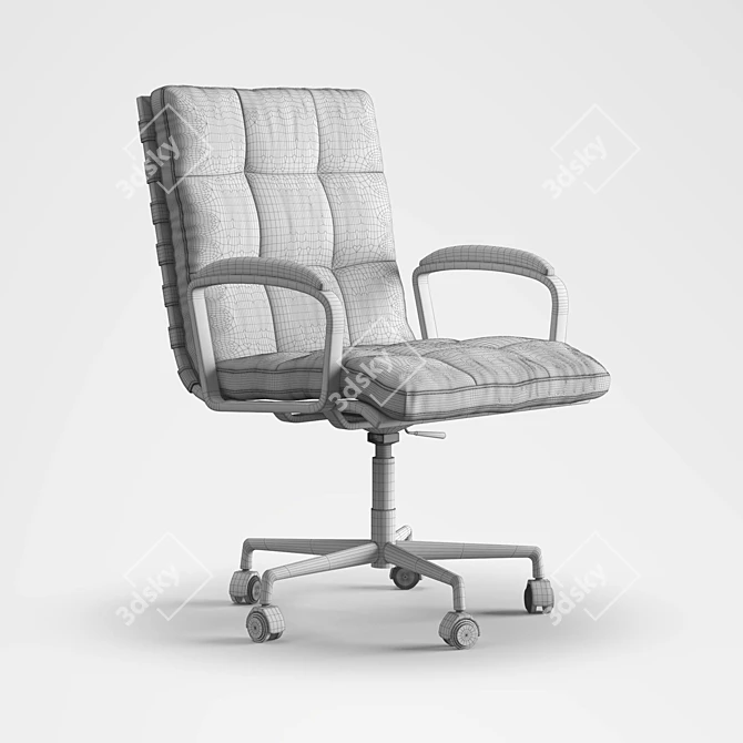 Elegant Leather Office Chair 3D model image 3