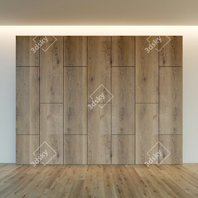 Wooden 3D Wall Panel 3D model image 2