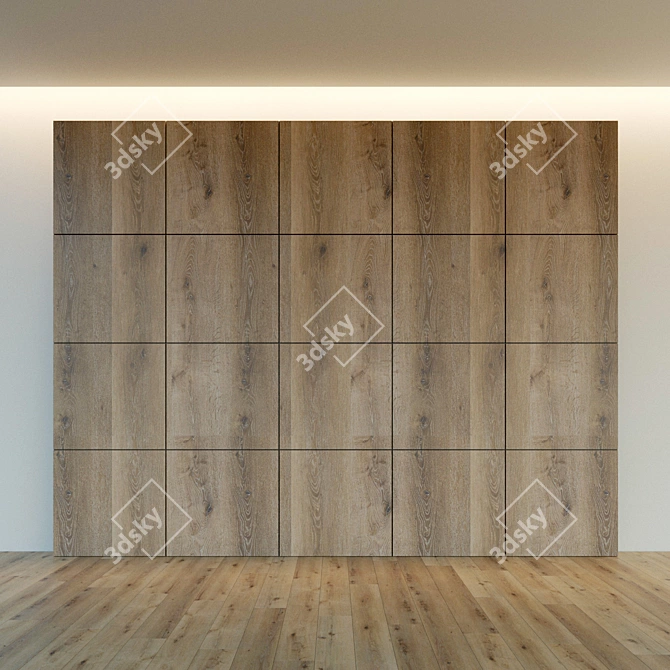 Title: Wooden Wall: 3D Panel for Decor 3D model image 2