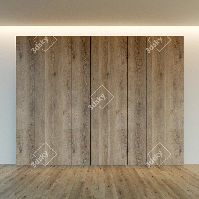 Wooden 3D Wall Panel | Decorative & Lightweight 3D model image 2