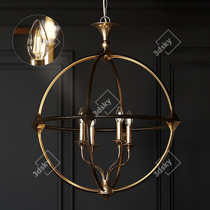 elegant Casa Florentina Lando Chandelier 3D model image 1