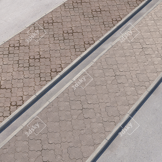 Versatile Sidewalk & Road Set 3D model image 1