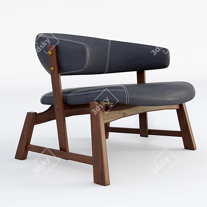 Sleek Sapao Lounge Chair - Comfy Elegance 3D model image 1