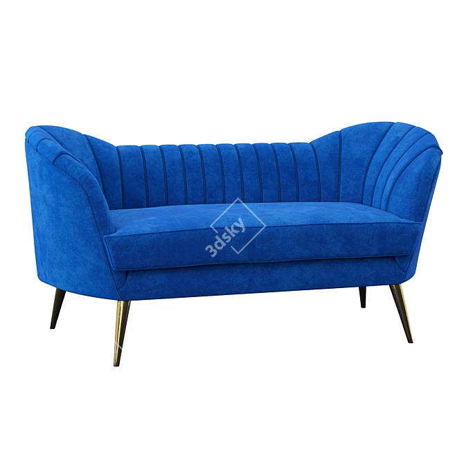 Elegant Chesterfield Loveseat: Classic Design 3D model image 2