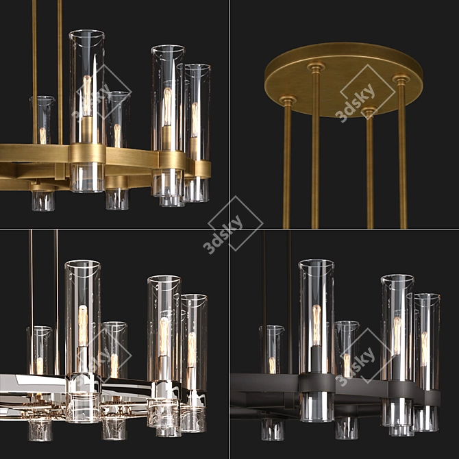 Title: Rustic RAVELLE Round Chandelier 3D model image 2