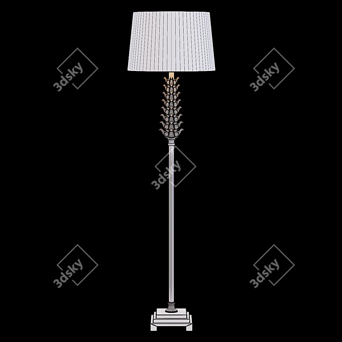 Title: Elegant Floral Floor Lamp 3D model image 3