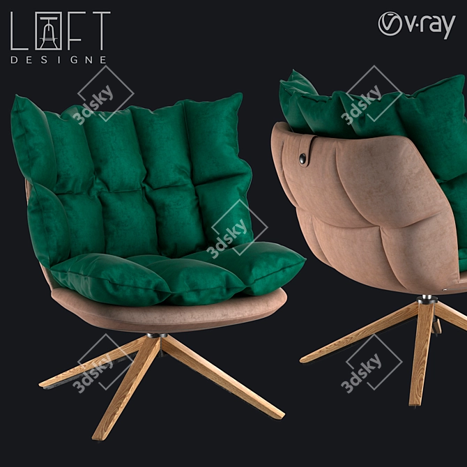 Elevate Your Space with LoftDesigne Armchair 3D model image 1