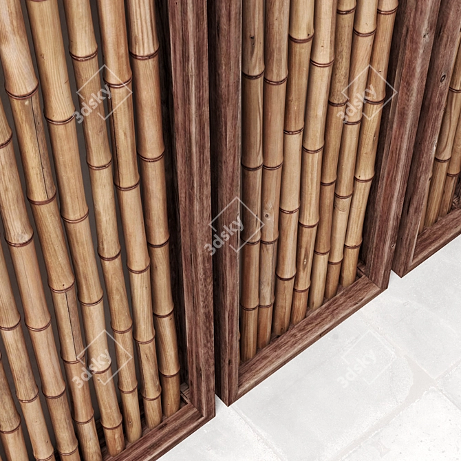 Natural Bamboo Branch Frame 3D model image 2