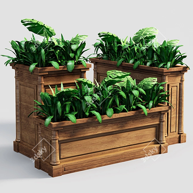Classic Style Planter Set 3D model image 1