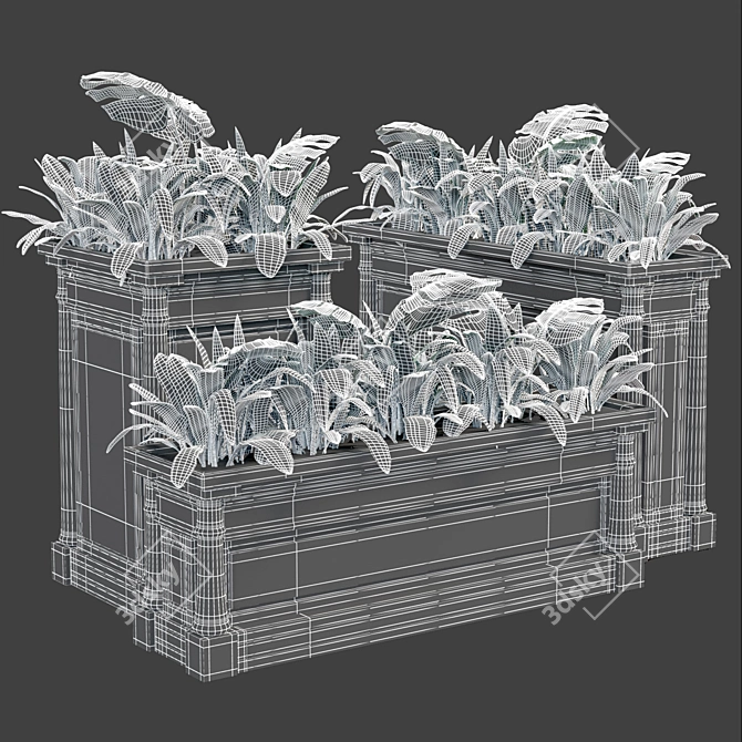 Classic Style Planter Set 3D model image 3