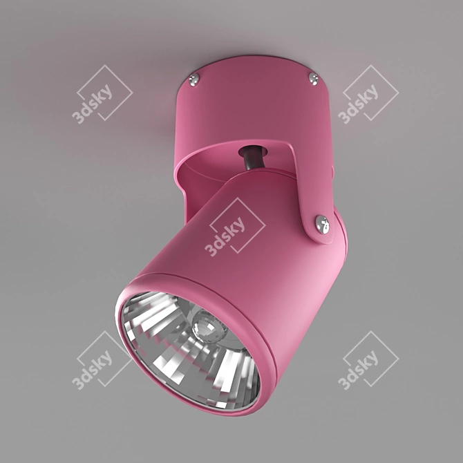 Modern Pink Metal LED Ceiling Light 3D model image 1