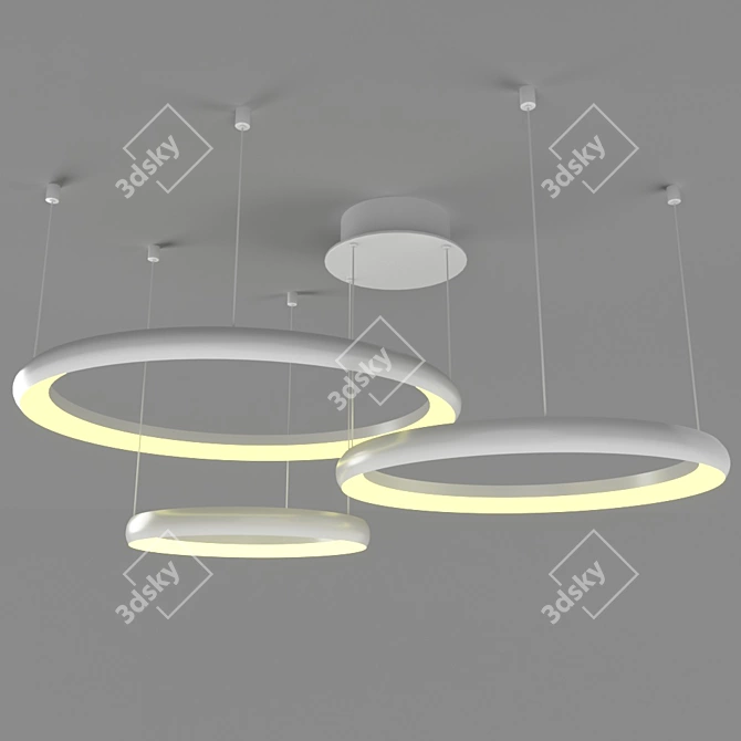 Contemporary White Pendant Light 3D model image 1