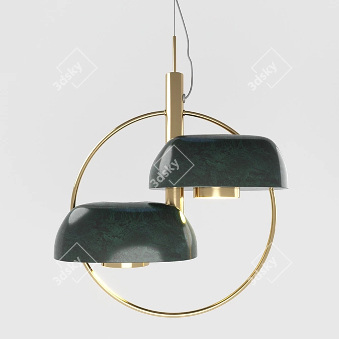 Title: Modern Brass Pendant Light 3D model image 1