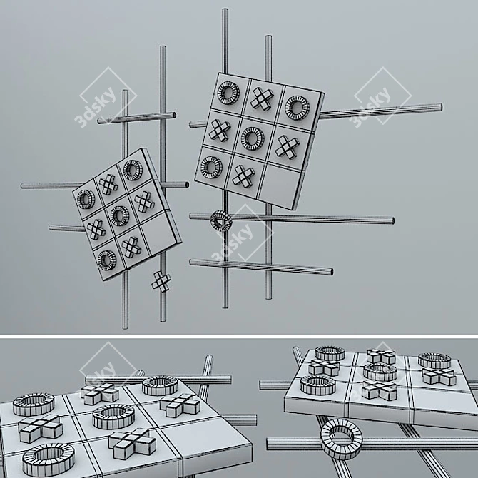 Decorative Wall Panel Tic Tac Toe 3D model image 2