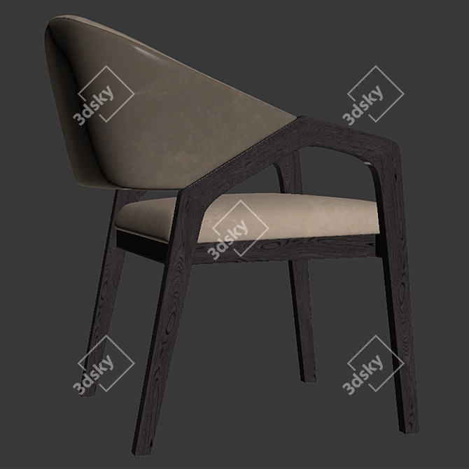 Modern Upholstered Kolob Accent Chair 3D model image 3