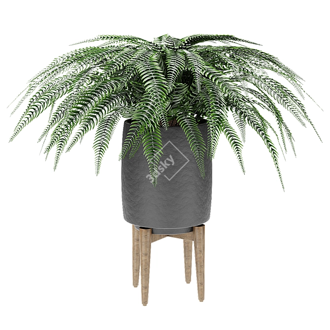 Exotic Plant in Pot: Vibrant Beauty! 3D model image 2