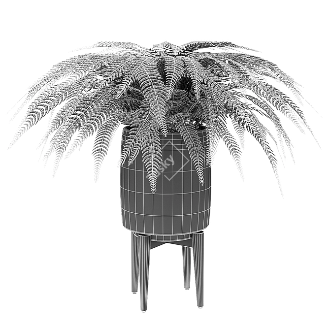 Exotic Plant in Pot: Vibrant Beauty! 3D model image 3