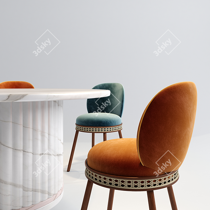 Elegant Alma Chair & Memphis Table 3D model image 3