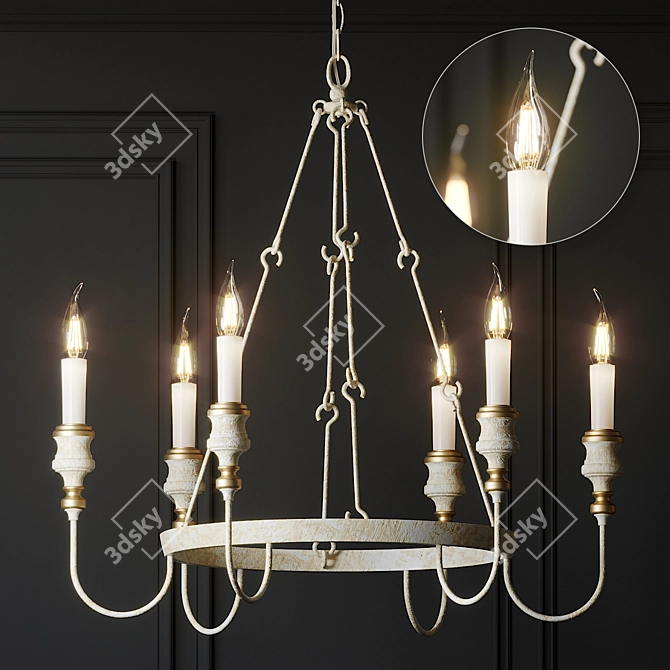 Elegant Kira Chandelier: Perfect Lighting Solution 3D model image 1